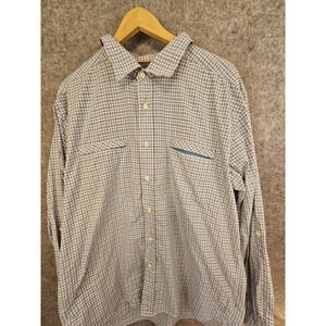 Quiksilver Waterman Collection Shirt Men's 2XL Vented Nylon Blue Check Outdoors‎